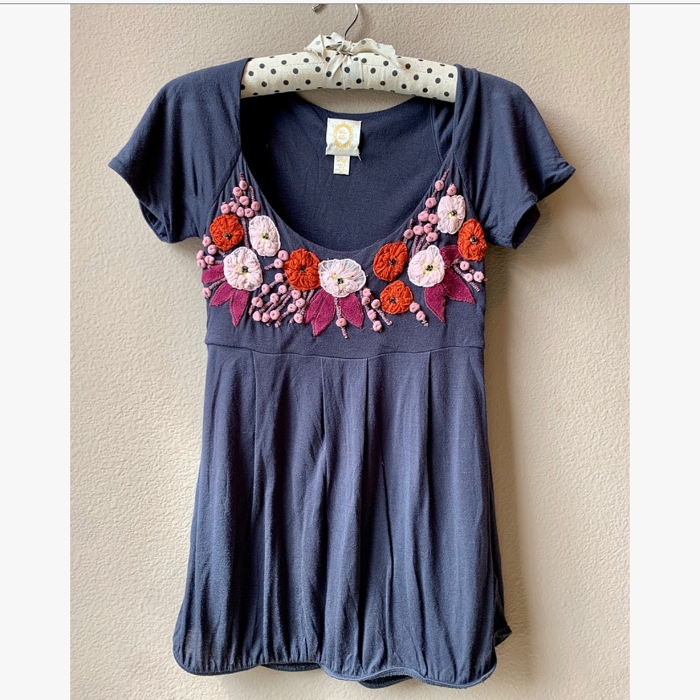 Anthropologie Embroidered Blouse
